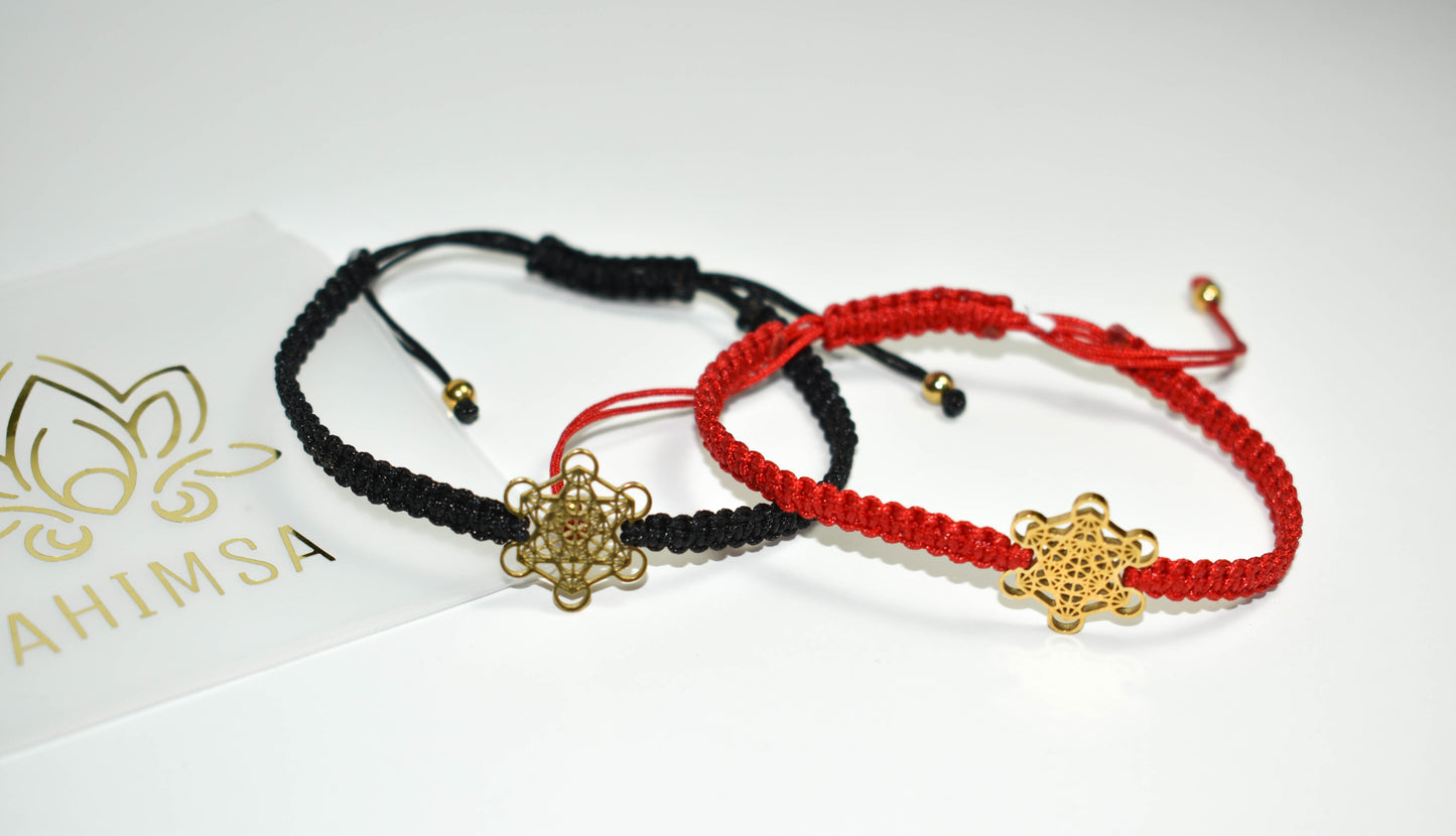 Pulsera tejida con dije Metatrón – Protección y equilibrio energético