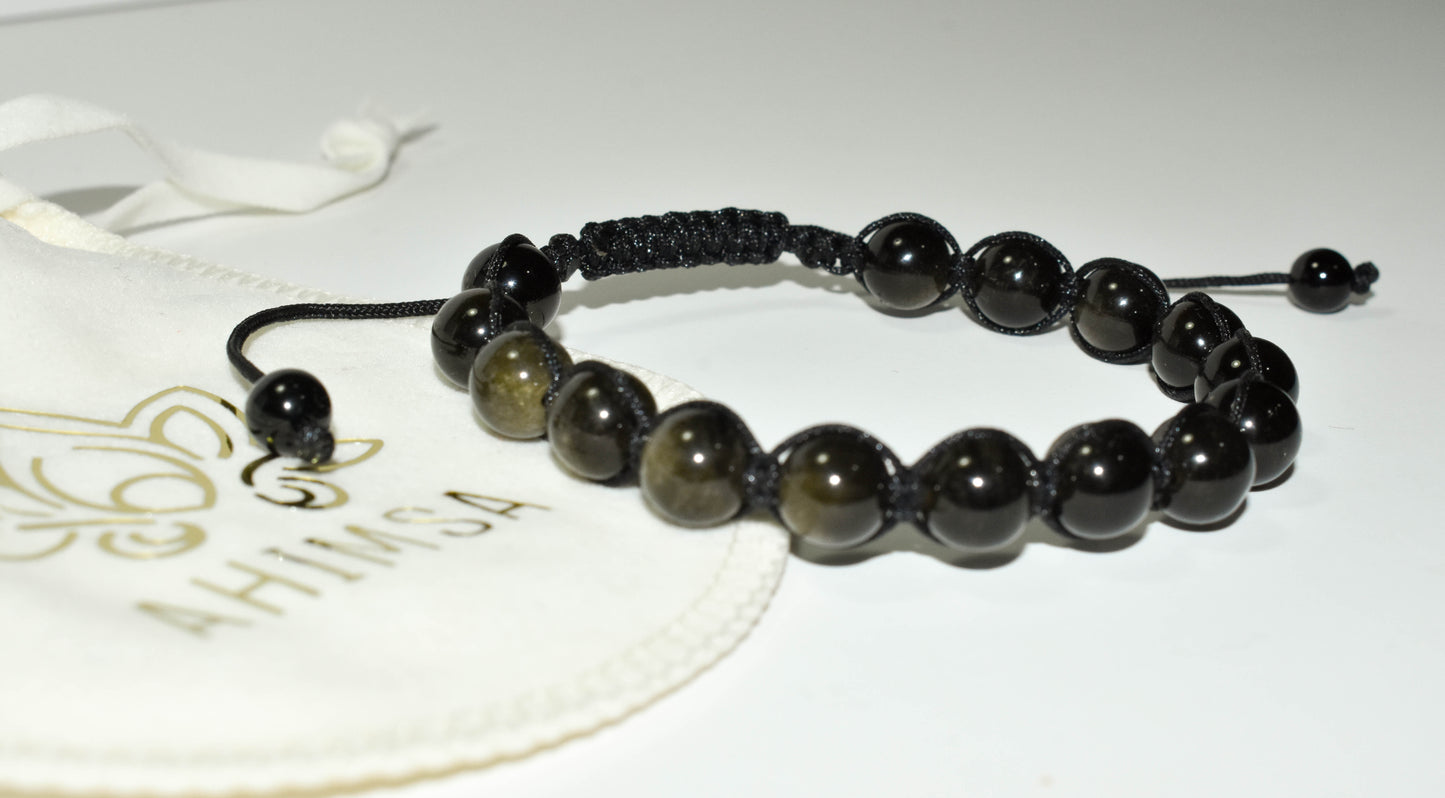 Pulsera de Obsidiana Oro – Protección y verdad interior