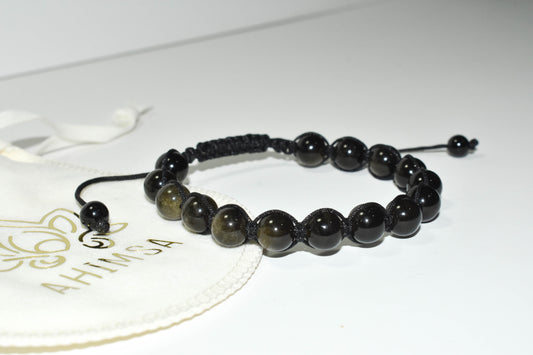 Pulsera de Obsidiana Oro – Protección y verdad interior