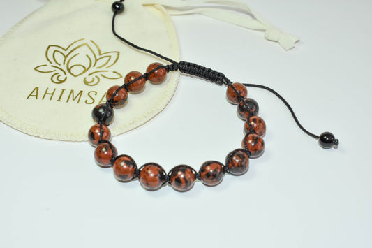 Pulsera de Obsidiana Caoba – Protección con raíces profundas