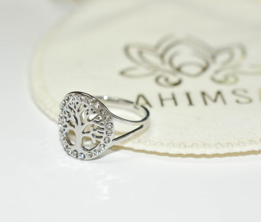 Anillo Árbol de la Vida con circonia – Fortaleza y sabiduría